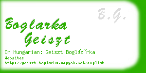 boglarka geiszt business card